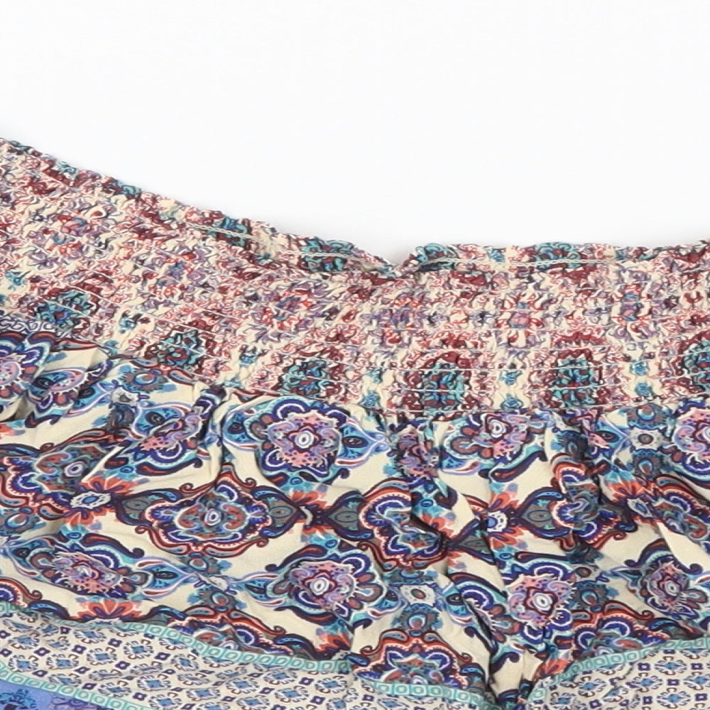 Primark Womens Multicoloured Geometric Viscose Hot Pants Shorts Size 8 L3 in Regular