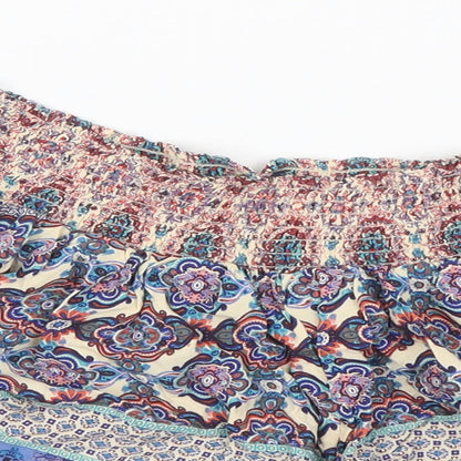 Primark Womens Multicoloured Geometric Viscose Hot Pants Shorts Size 8 L3 in Regular