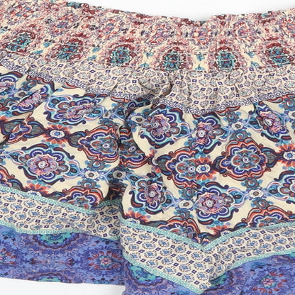 Primark Womens Multicoloured Geometric Viscose Hot Pants Shorts Size 8 L3 in Regular