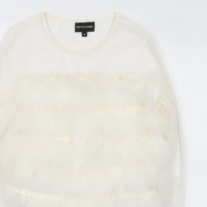 Womens UK Size 8 PRETTYLITTLETHING White Cropped Blouse