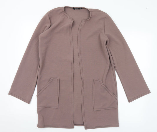 Boohoo Womens Brown Round Neck Polyester Cardigan Jumper Size M - M/L