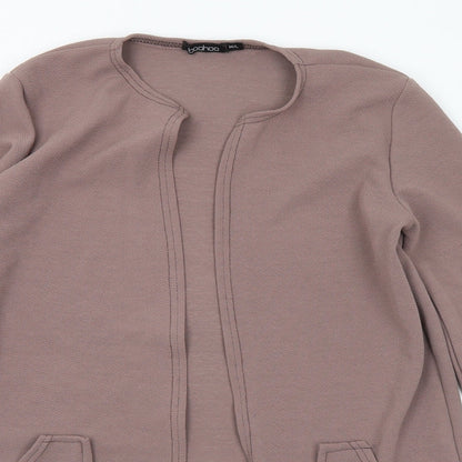 Boohoo Womens Brown Round Neck Polyester Cardigan Jumper Size M - M/L