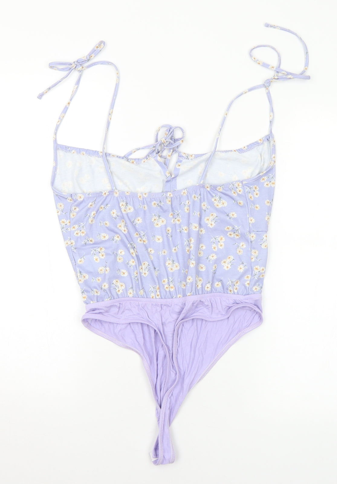 In the Style Womens Purple Floral Polyester Bodysuit One-Piece Size 12