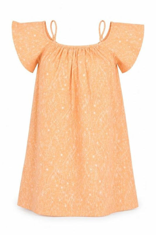 NEXT Womens Orange Floral Polyester A-Line Size 10 Round Neck