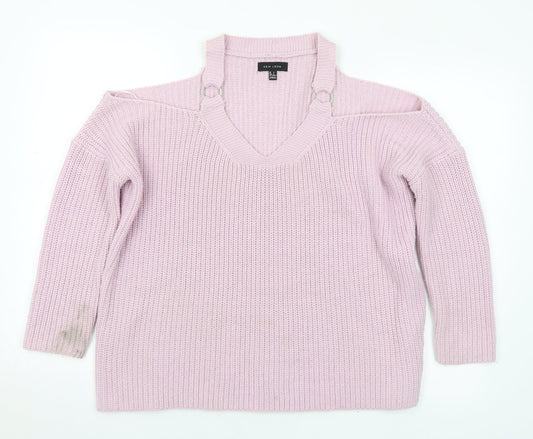 Womens UK Size S New Look Pink Pullover Jumper