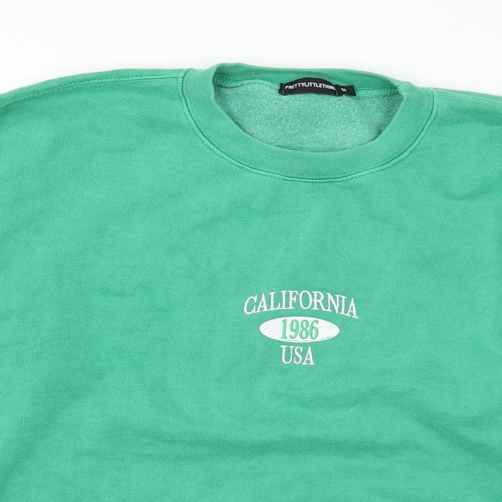 Mens UK Size M PRETTYLITTLETHING Green Pullover Sweatshirt