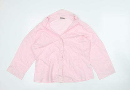 TU Womens Pink Polyester Basic Button-Up Size 14 Collared