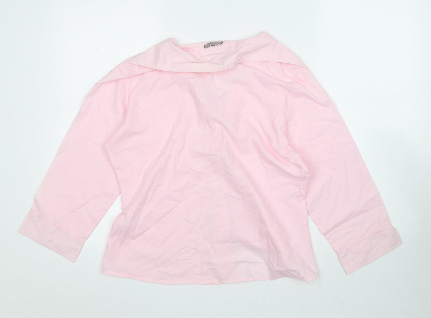 TU Womens Pink Polyester Basic Button-Up Size 14 Collared