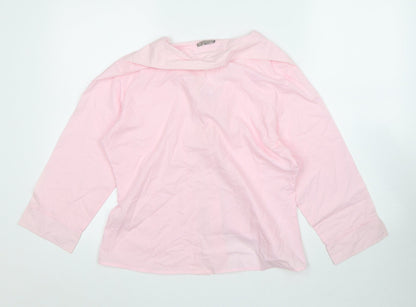TU Womens Pink Polyester Basic Button-Up Size 14 Collared