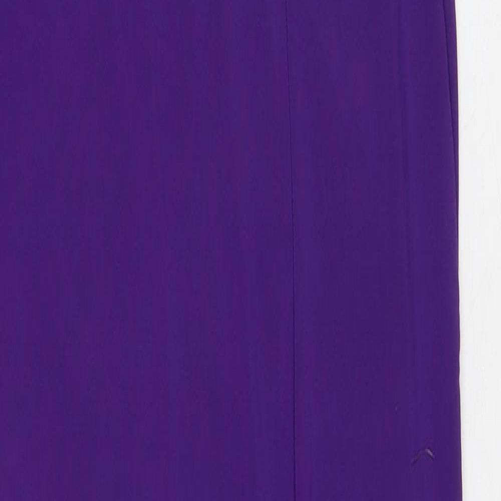 Boohoo Womens Purple Polyester Maxi Size 8 One Shoulder