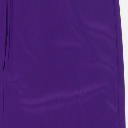 Boohoo Womens Purple Polyester Maxi Size 8 One Shoulder