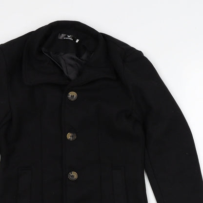 Mymstorm Womens Black Trench Coat Coat Size M