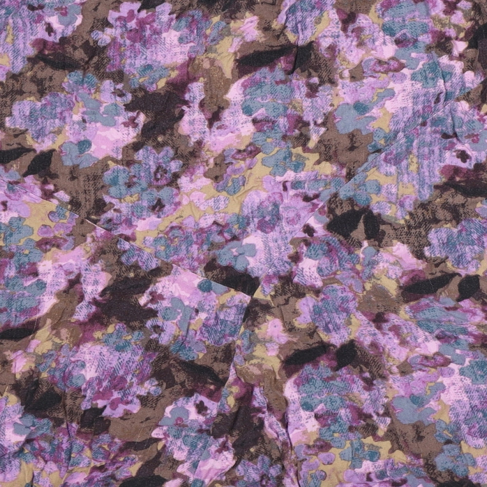 Classic Womens Purple Geometric Viscose A-Line Skirt Size 12