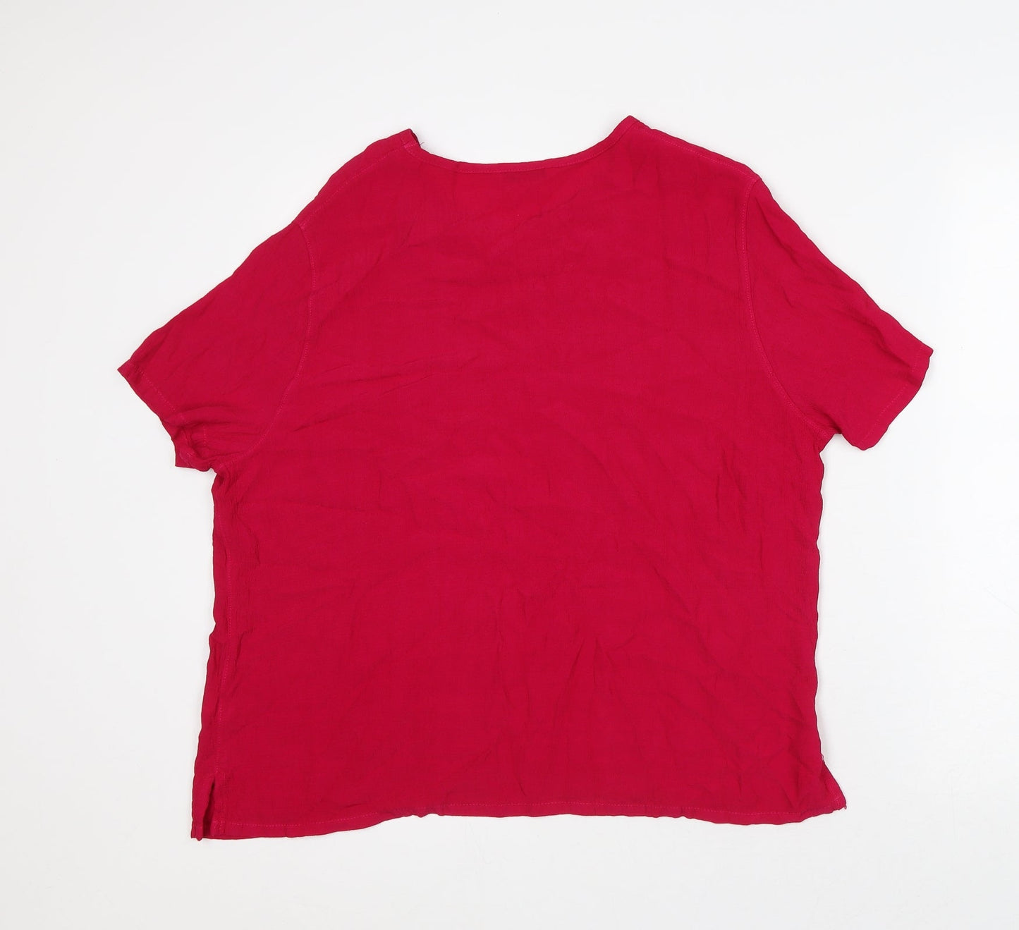 Womens UK Size 12 Marks and Spencer Pink Basic T-Shirt