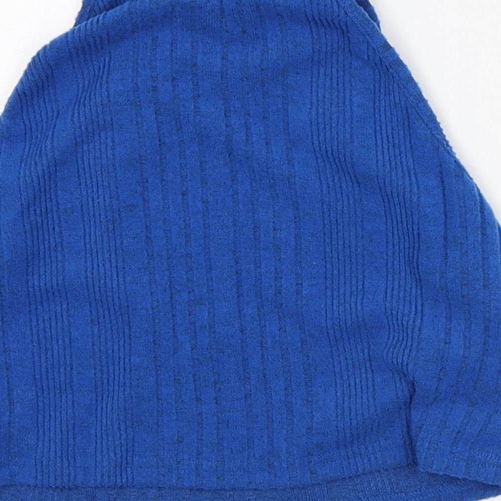 SheIn Womens Blue Polyester Camisole Tank Size L Mock Neck