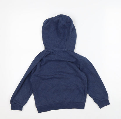 Jeff & Co Boys Blue Geometric Cotton Pullover Hoodie Size 5-6 Years - Game on