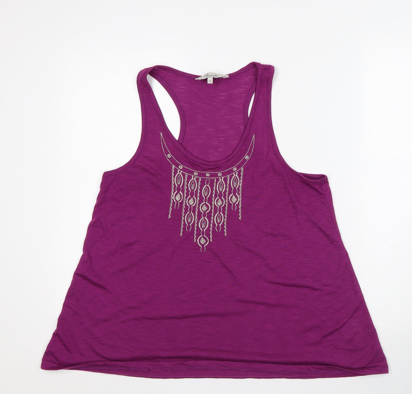 Womens UK Size 12 Peacocks Purple Camisole Tank