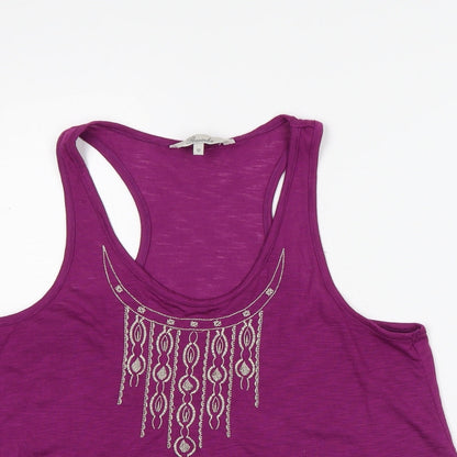Womens UK Size 12 Peacocks Purple Camisole Tank