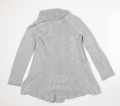 Womens UK Size M Preworn Grey Cardigan Jumper