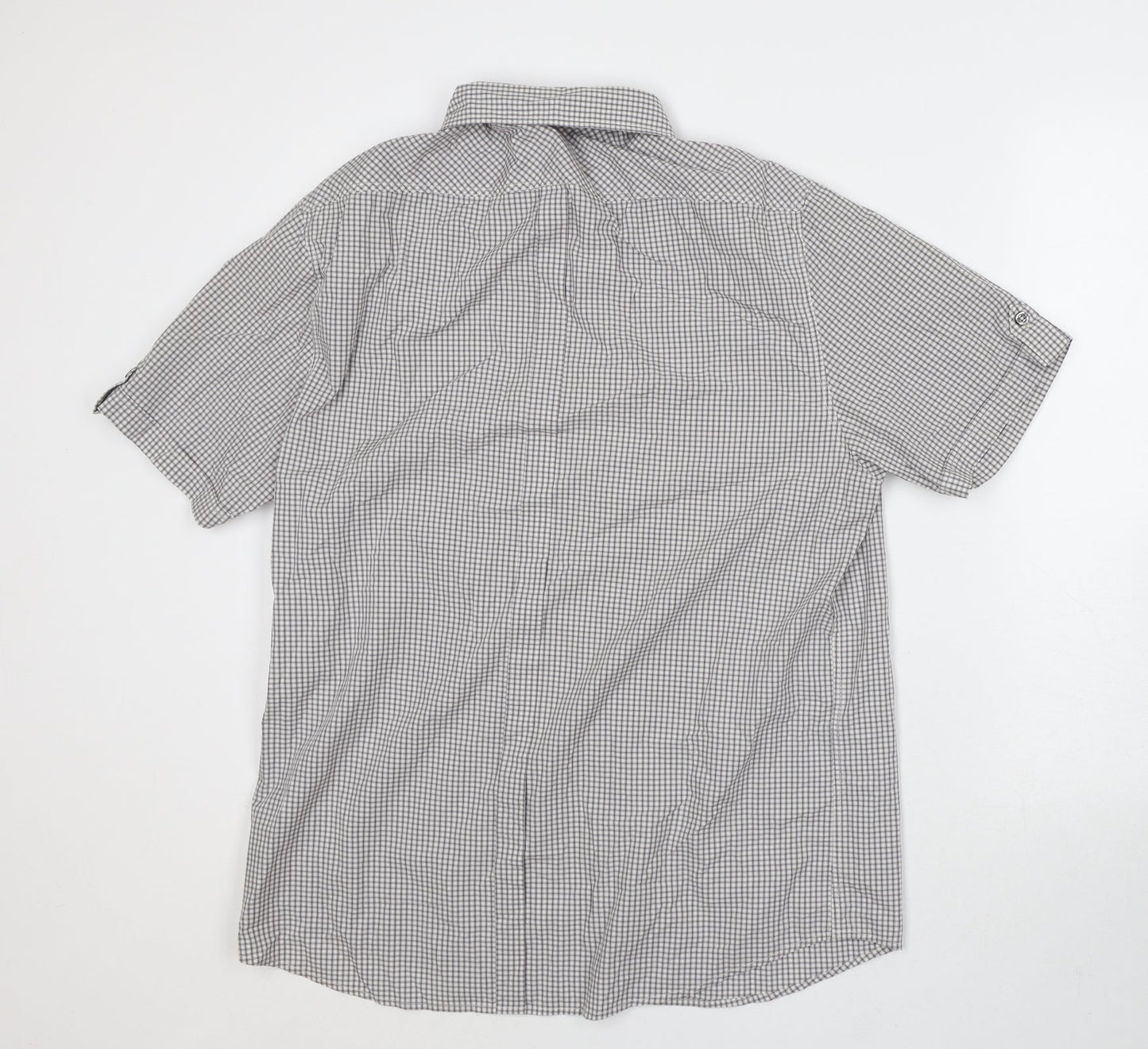 Mens UK Size L NEXT White  Button-Up Short Sleeve Casual Shirt