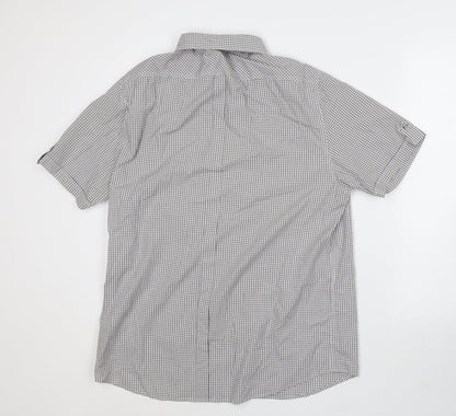 Mens UK Size L NEXT White  Button-Up Short Sleeve Casual Shirt