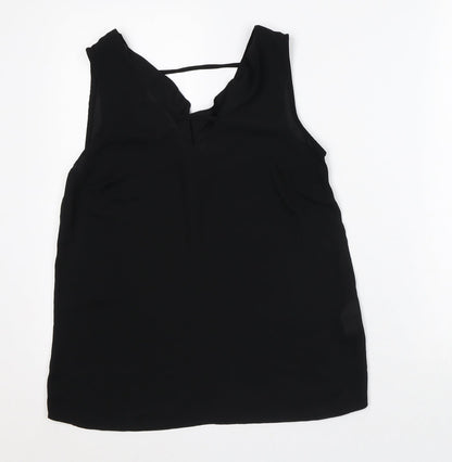 F&F Womens Black Polyester Basic Tank Size 6 V-Neck