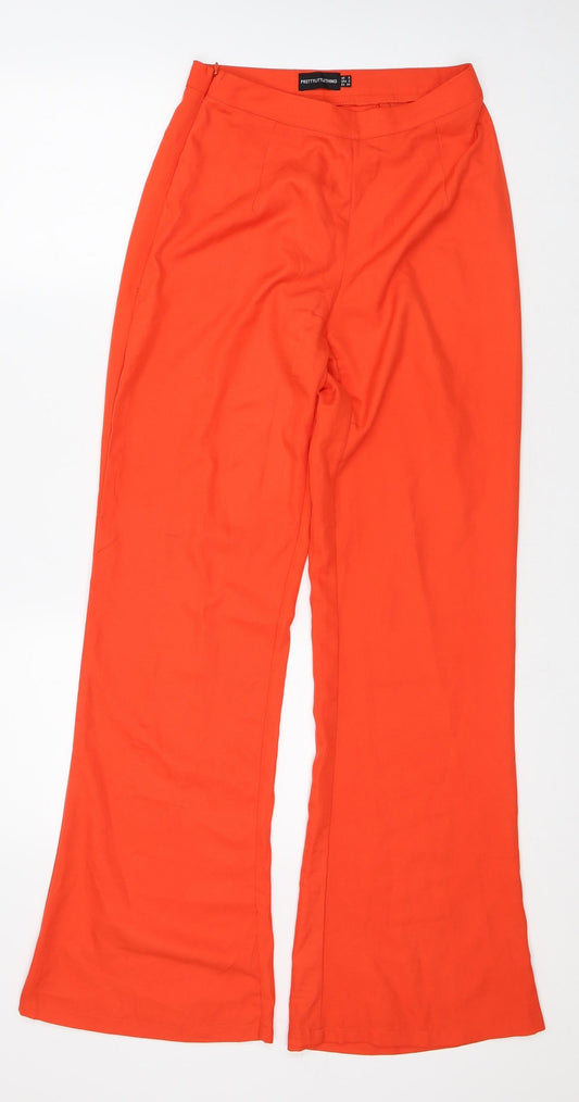 Womens UK Size 6 PRETTYLITTLETHING Regular Fit  Orange Trousers