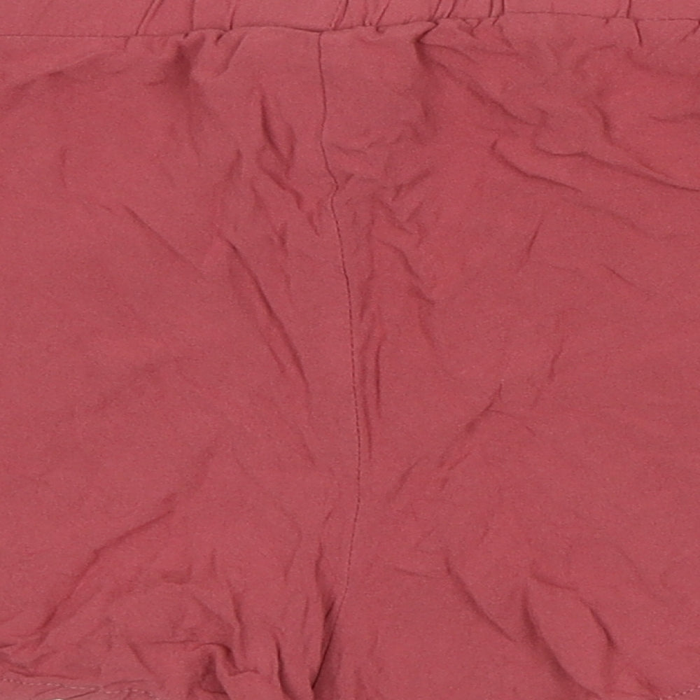 Primark Womens Red Viscose Paperbag Shorts Size 12 L4 in Regular