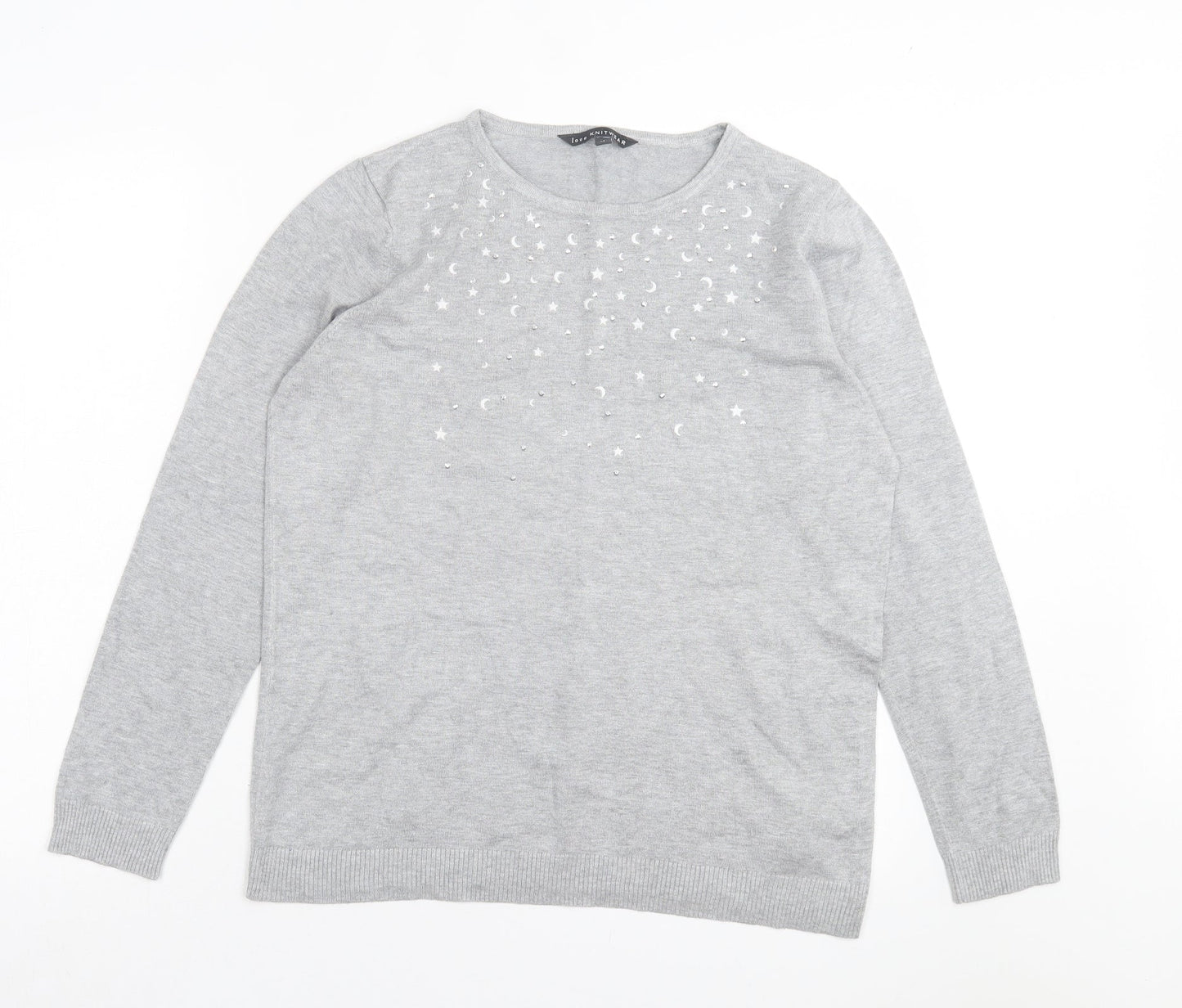 Womens UK Size 14 bonmarch Grey Pullover Jumper