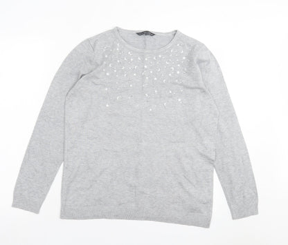 Womens UK Size 14 bonmarch Grey Pullover Jumper