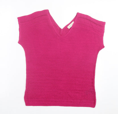 Womens UK Size 12 Per Una Pink Basic T-Shirt