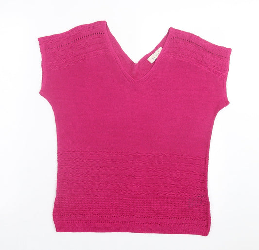 Womens UK Size 12 Per Una Pink Basic T-Shirt