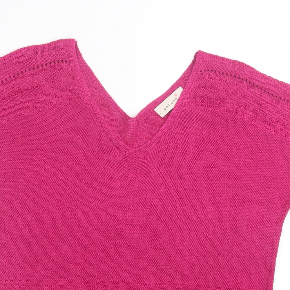 Womens UK Size 12 Per Una Pink Basic T-Shirt