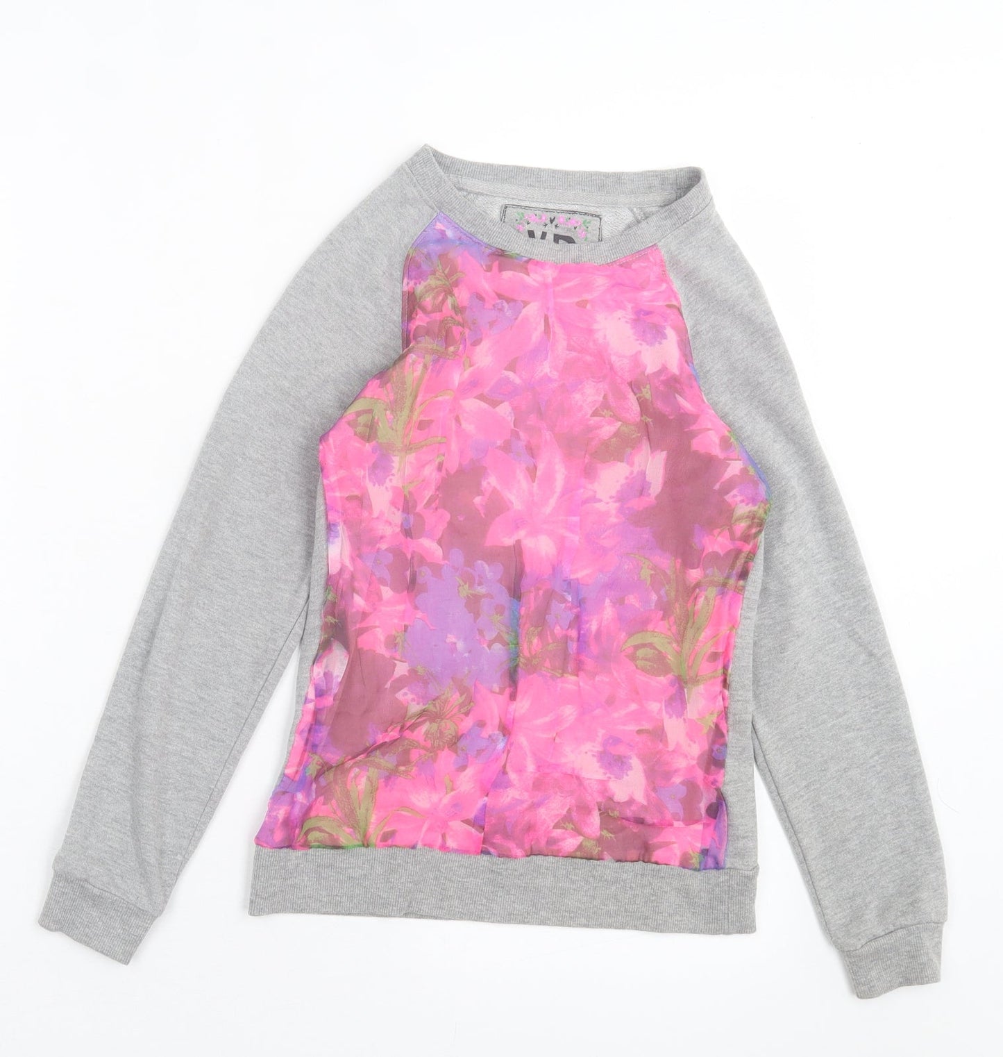 Young Dimension Girls Pink Floral Polyester Pullover Sweatshirt Size 12-13 Years Pullover