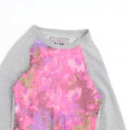 Young Dimension Girls Pink Floral Polyester Pullover Sweatshirt Size 12-13 Years Pullover