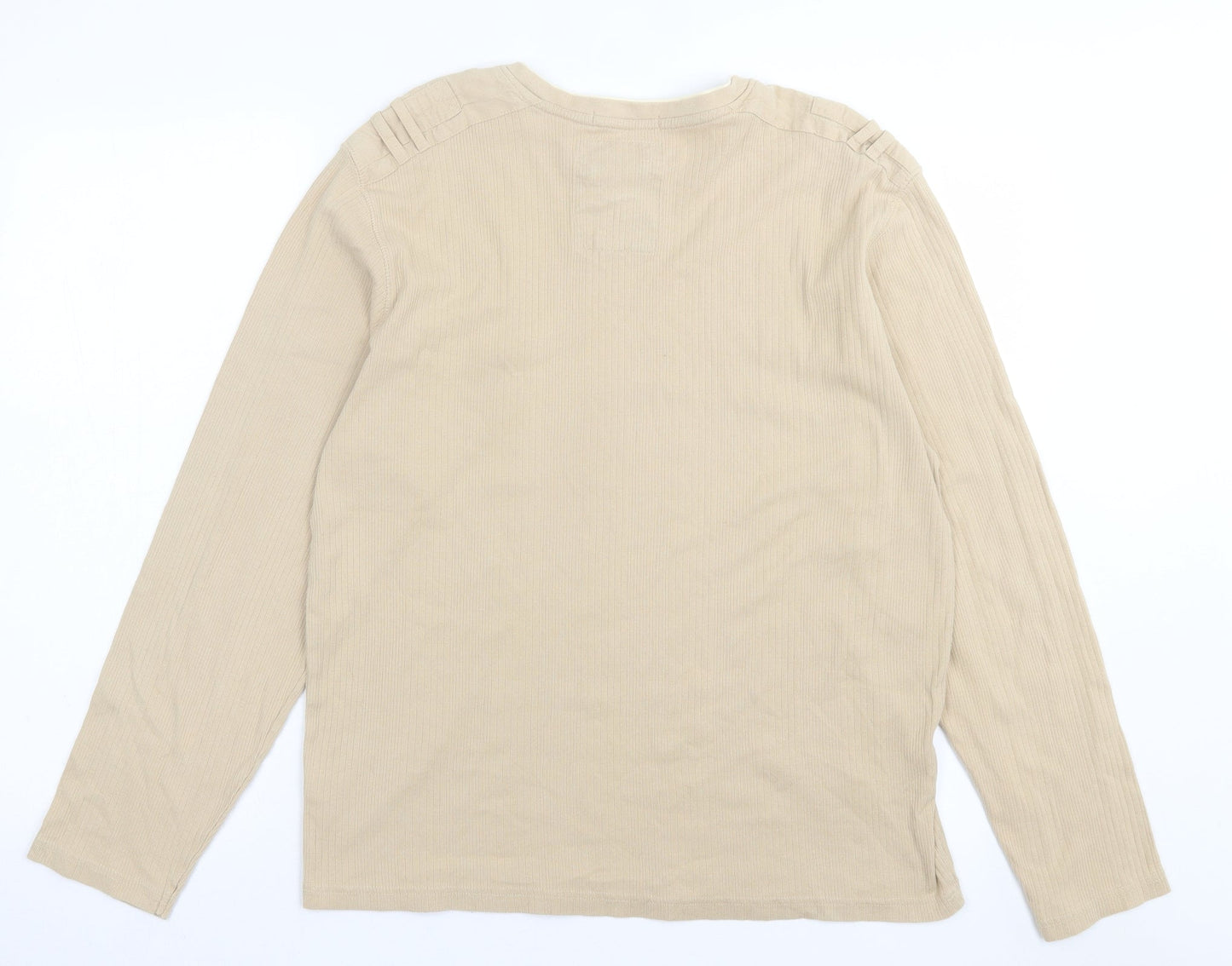 George Mens Beige Cotton T-Shirt Size M Crew Neck