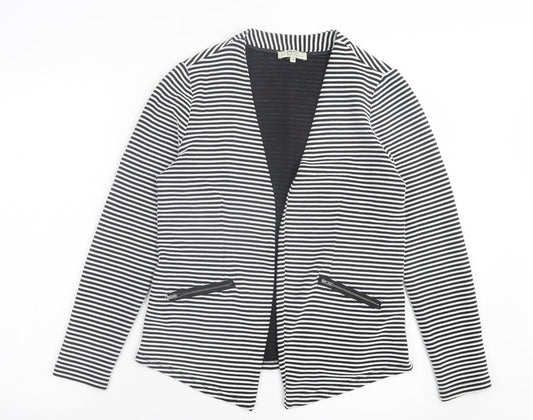 Papaya Womens White Striped Jacket Size 14
