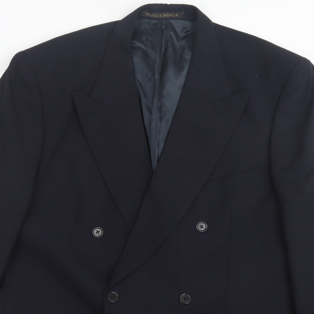 Mens UK Size 42 Marks and Spencer Regular Blue Suit Jacket