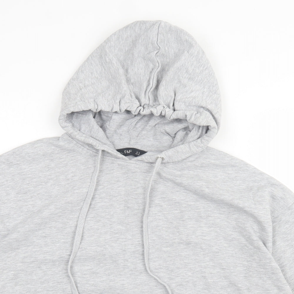 F&F Womens Grey Cotton Pullover Hoodie Size 12 Pullover