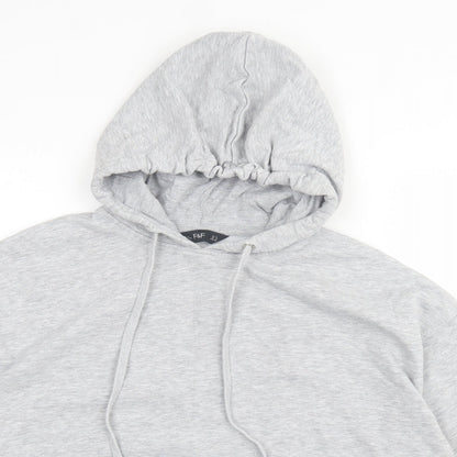 F&F Womens Grey Cotton Pullover Hoodie Size 12 Pullover