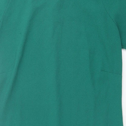 Atmosphere Womens Green Polyester T-Shirt Dress Size 6 Round Neck Zip
