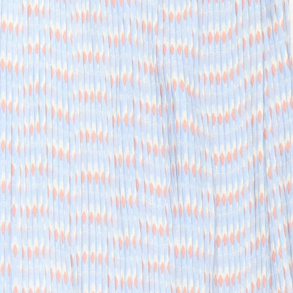 Mint & Berry Womens Blue Geometric Polyester Tank Dress Size 8 Crew Neck Button