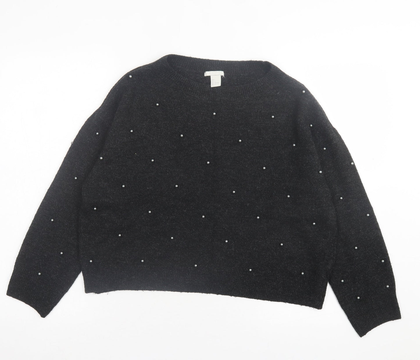 Womens UK Size L h7m Black Pullover Jumper