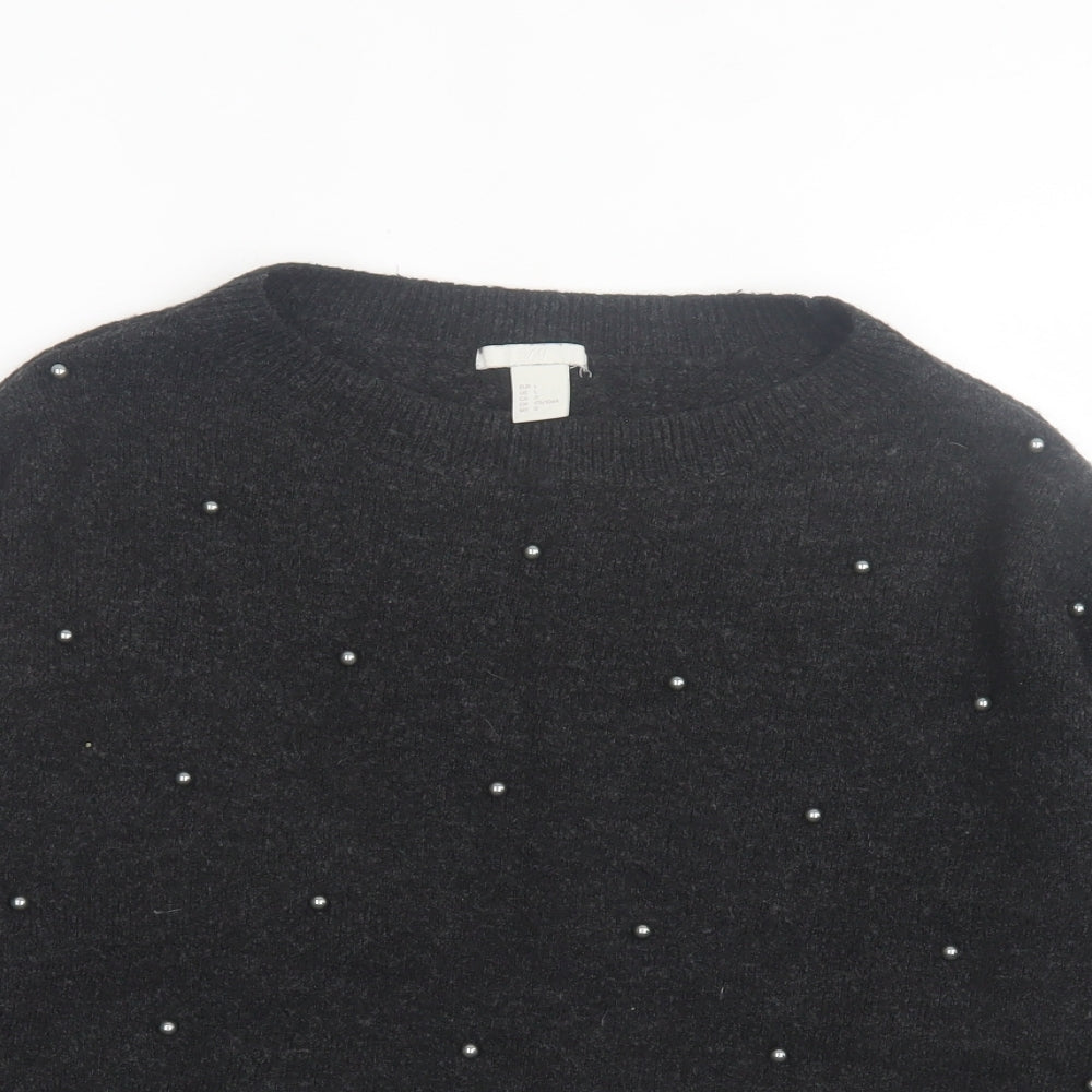 Womens UK Size L h7m Black Pullover Jumper