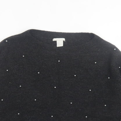 Womens UK Size L h7m Black Pullover Jumper