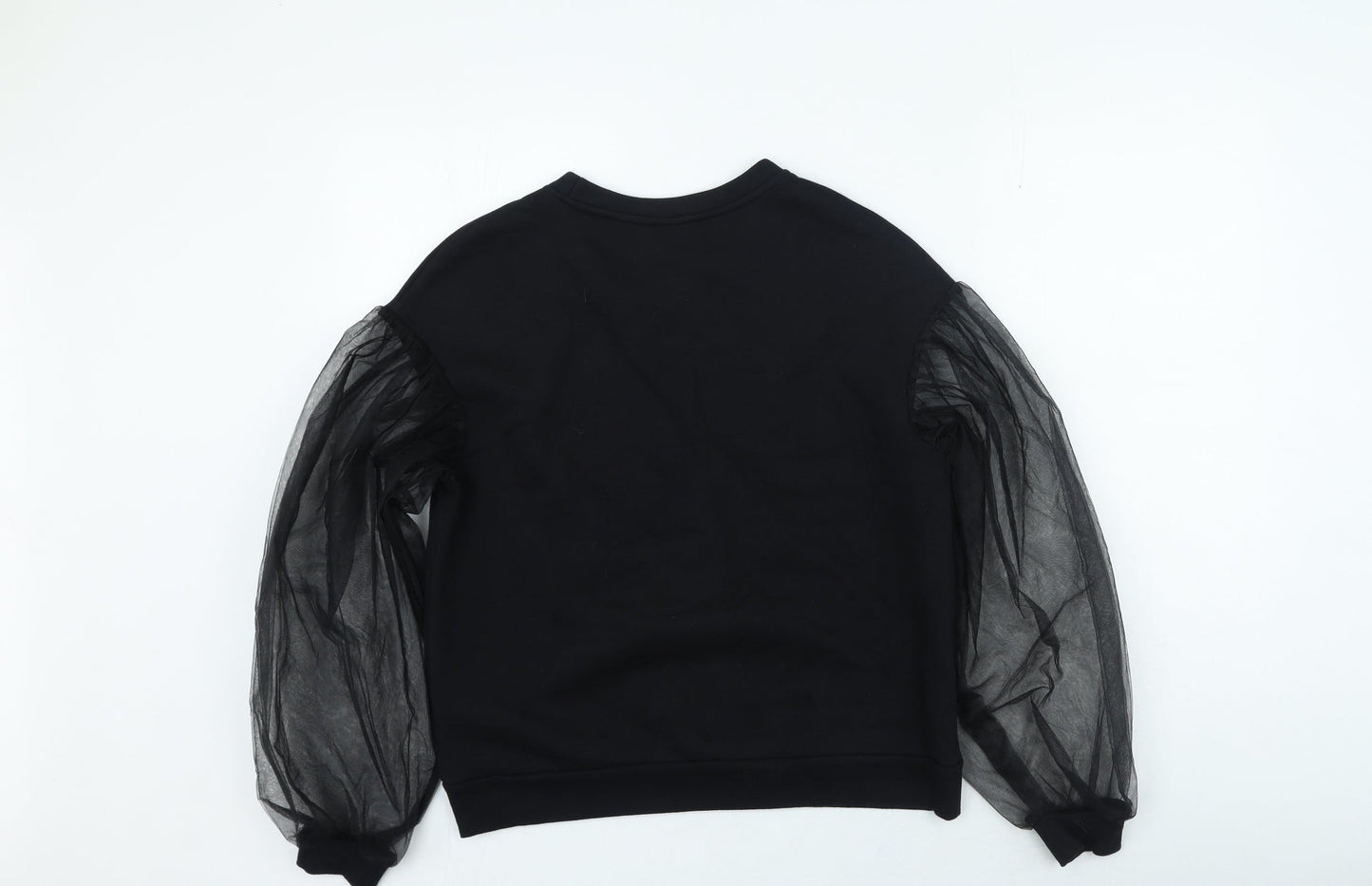 H&M Womens Black Cotton Pullover Sweatshirt Size S