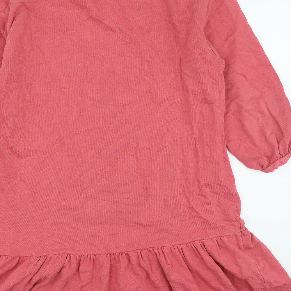 New Look Womens Pink Cotton Fit & Flare Size 14 Round Neck