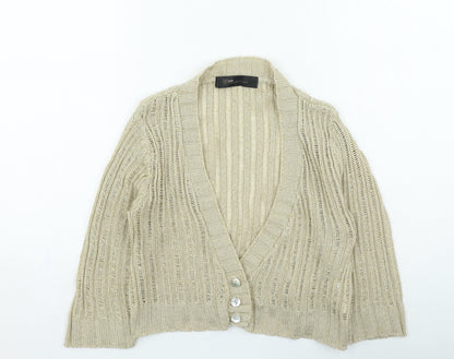 Womens UK Size 14 Evie Gold Cardigan Jumper