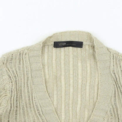 Womens UK Size 14 Evie Gold Cardigan Jumper