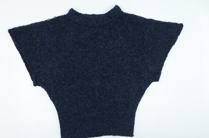 Primark Womens Blue High Neck Acrylic Pullover Jumper Size 14
